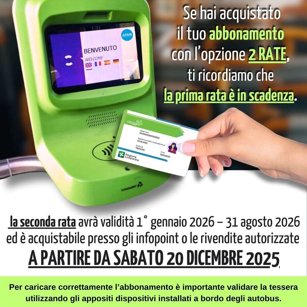 ABBONAMENTO IN DUE RATE - 2° RATA