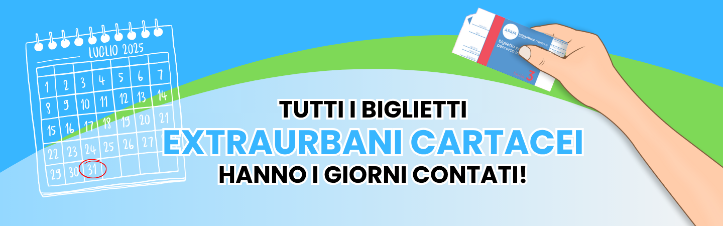 APAM: 31 luglio 2025 stop ai biglietti cartacei extraurbani.