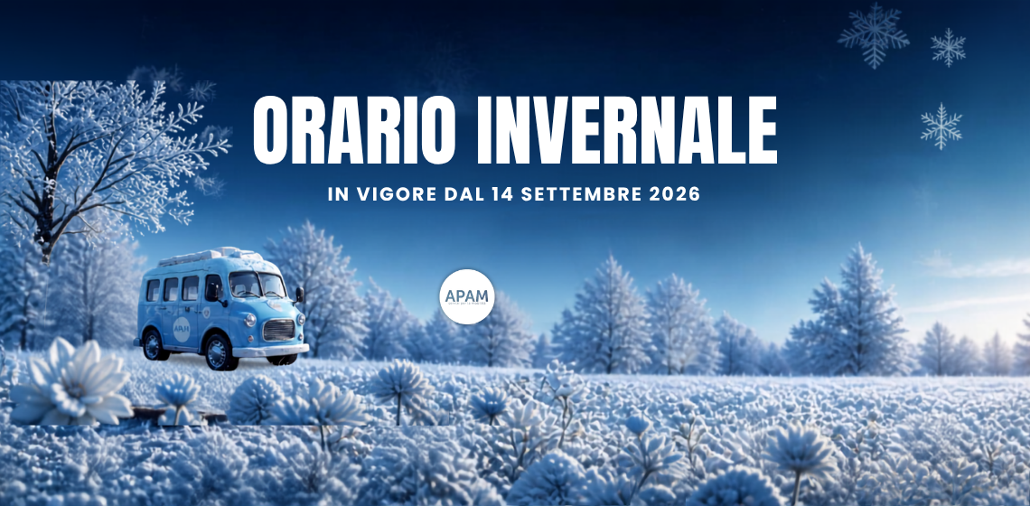 ORARI INVERNALI A PARTIRE DA LUNEDÌ 14 SETTEMBRE